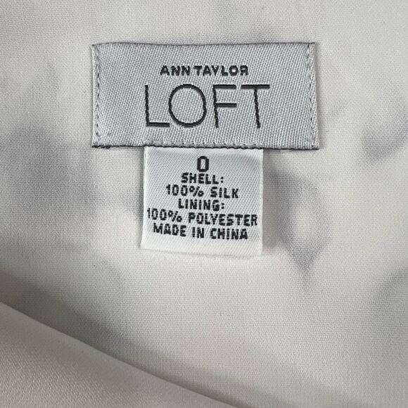 Loft Y2K Fairy Grunge Silk Chiffon Floral Skirt Size 0 Cream Feminine Romantic - Picture 7 of 7